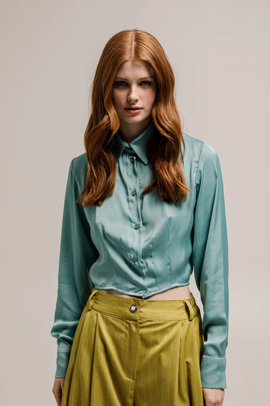THE JERKINS UBA SHIRT AQUA GREEN