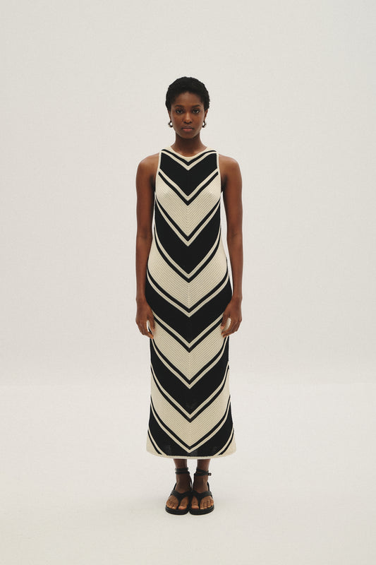 COMBOS MAXI DRESS BLACK & WHITE