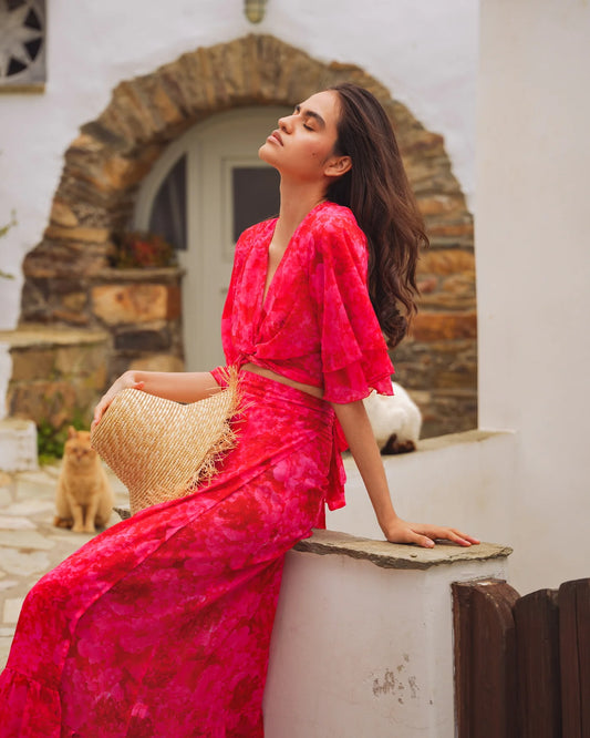 EVELEYA RUBY ROSE WRAP MAXI SKIRT