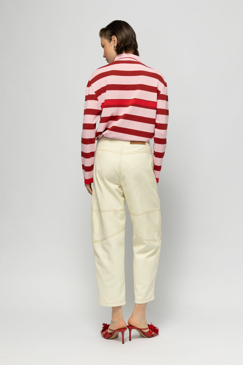 MALLORY ROSSINI IVORY DENIM PANTS