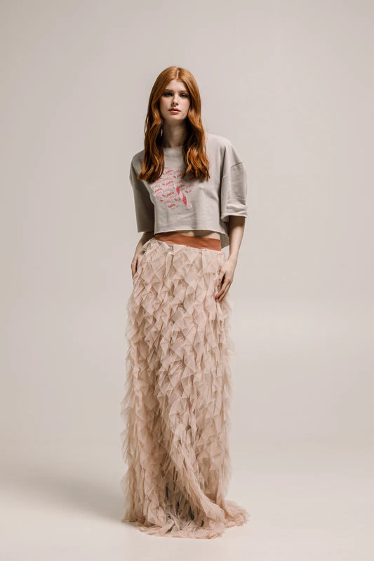 THE JERKINS WABISA MAXI SKIRT SOFT PINK