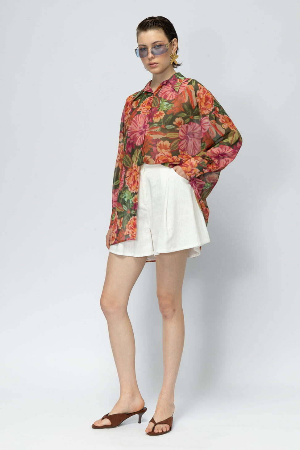 MALLORY JUNGLE BIRD FLORAL SHIRT