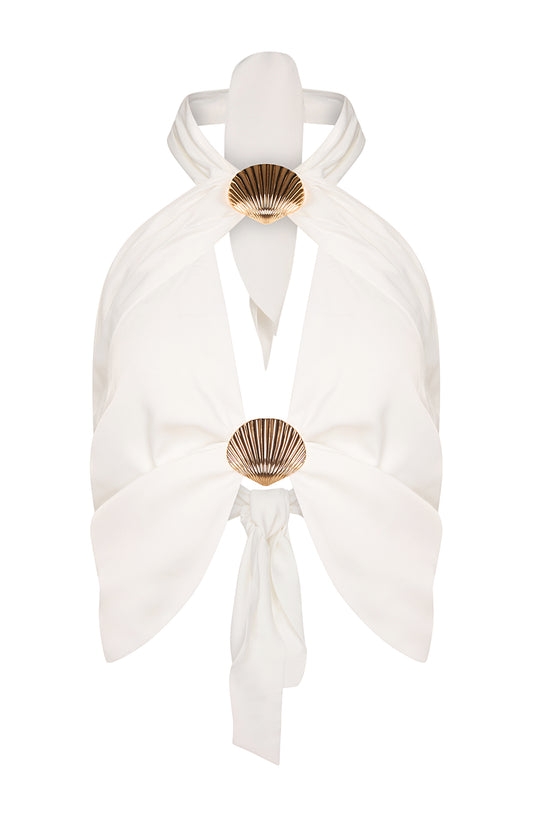 LA CHAINE THE PEARL BUSTIER WHITE