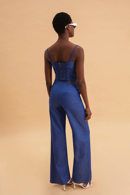EVELEYA COBALT CHIC DENIM PANTS