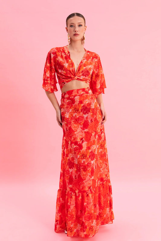 EVELEYA SUNSET DREAM MAXI WRAP SHIRT