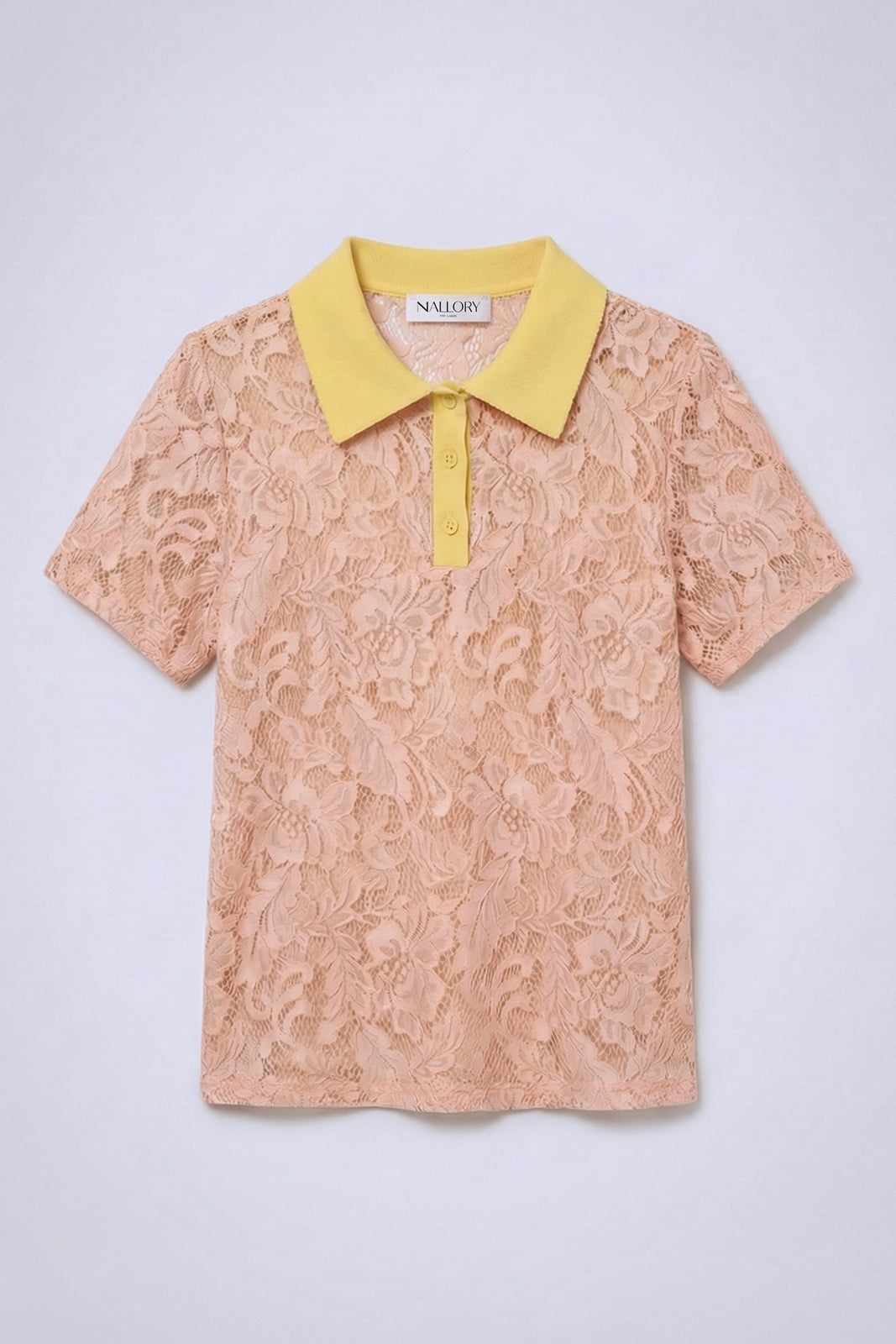 MALLORY CURACAO PINK LACE POLO TOP