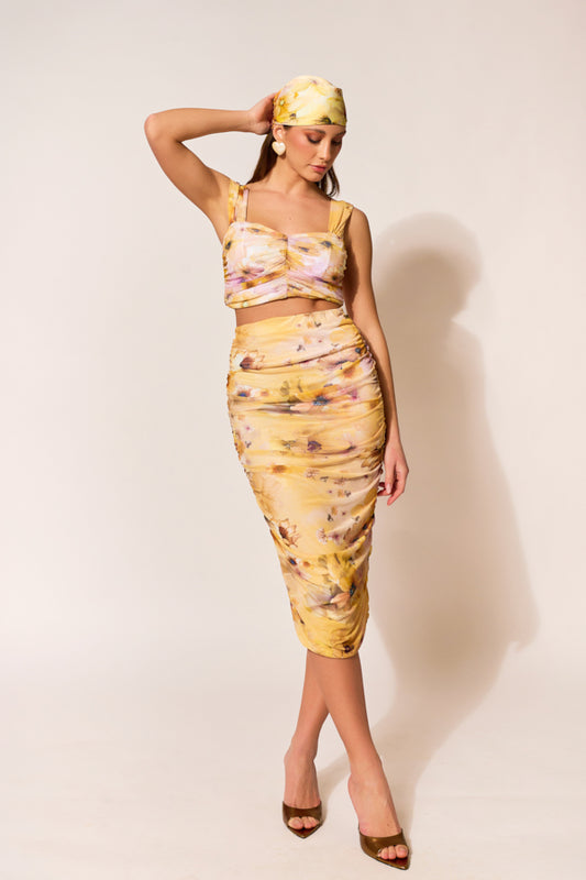 ERYA SOLEIA MIDI MESH SKIRT