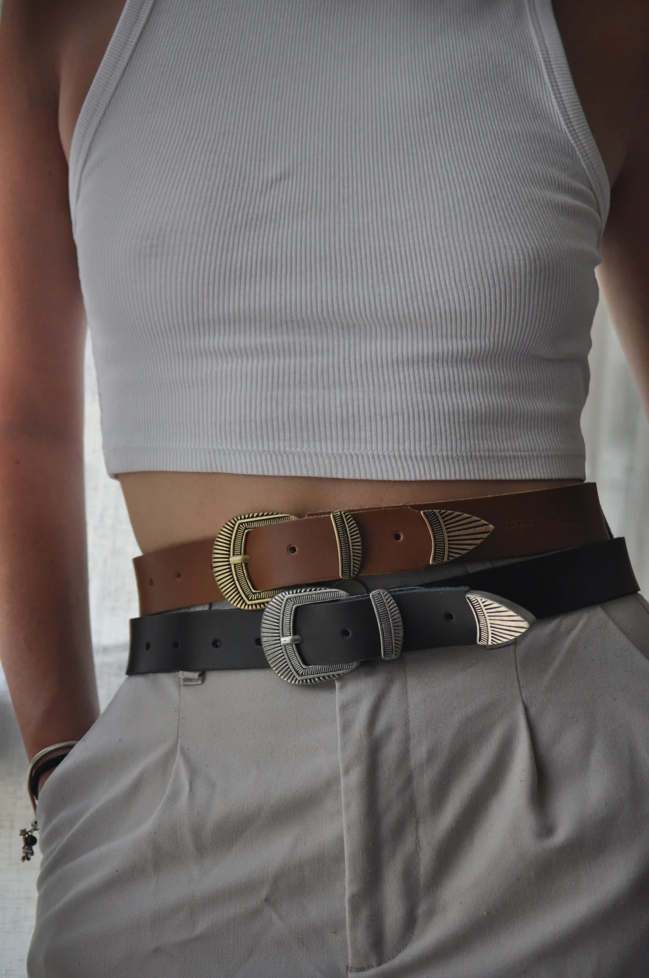 BONENDIS ADA LEATHER BELT TABAC