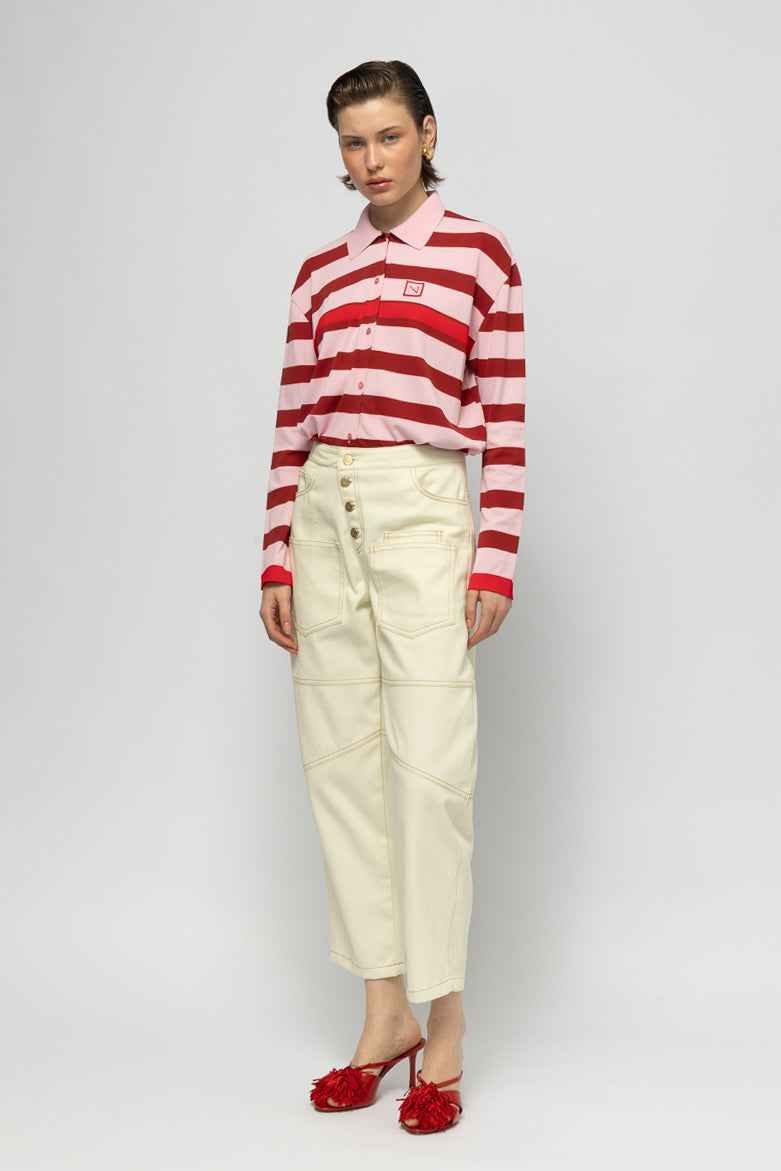 MALLORY ROSSINI IVORY DENIM PANTS