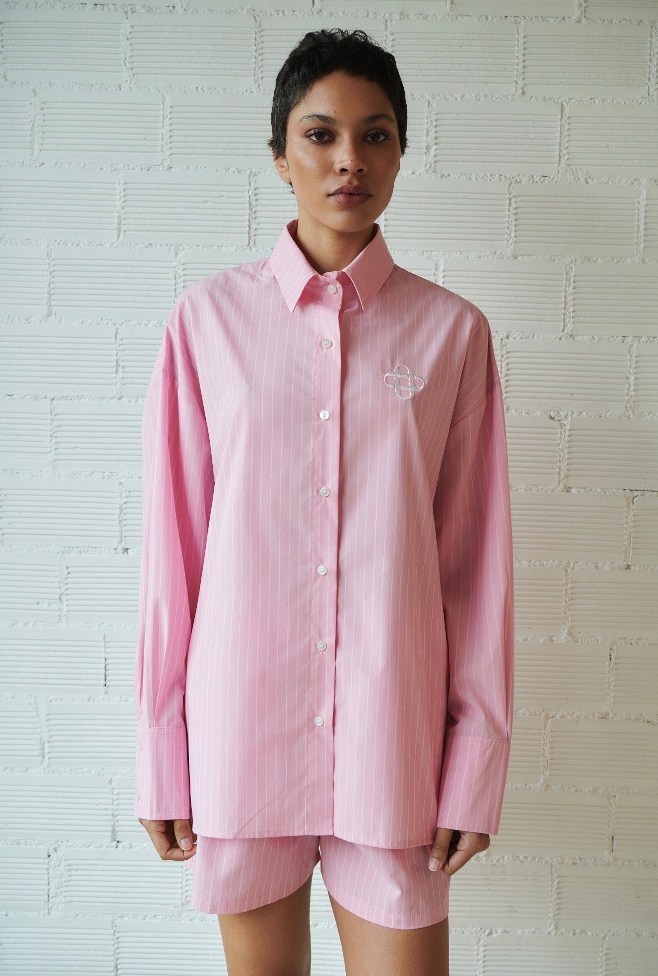 COMBOS SHIRT STRIPED BABY PINK
