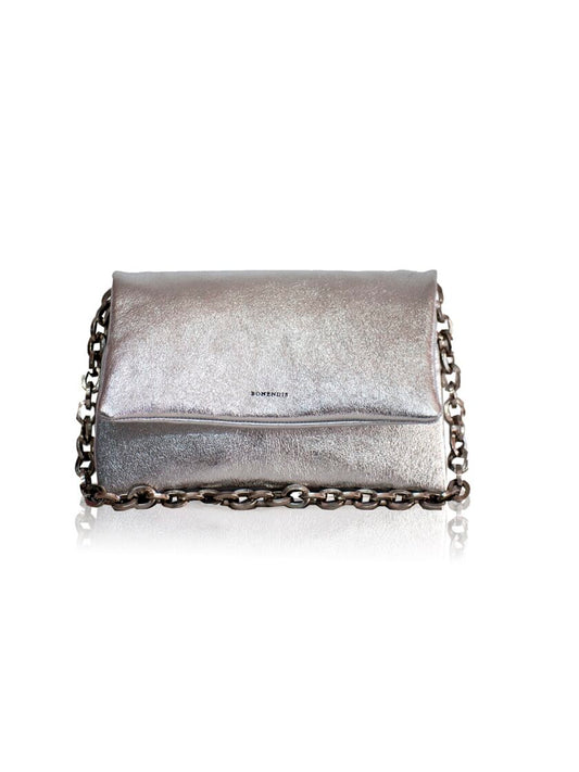 ANNA LEATHER BAG SILVER BONENDIS