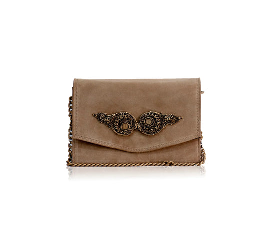 LUNA SUEDE LEATHER BAG MOCHA BONENDIS