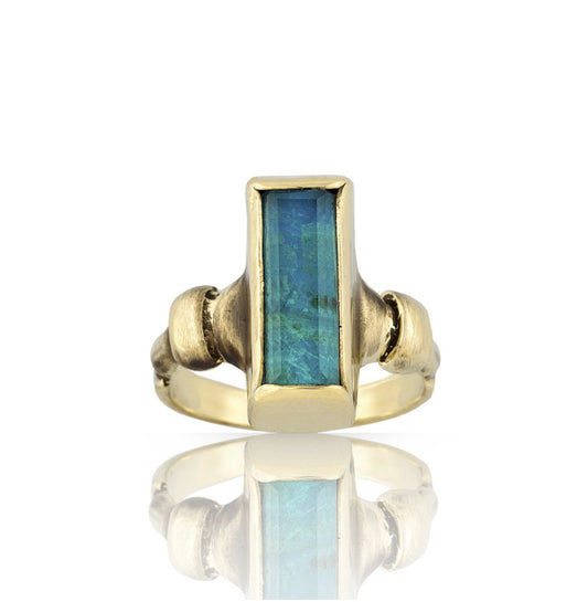 ERA CHRYSOCOLLA CRYSTAL BRINZE RING BREAK A STONE