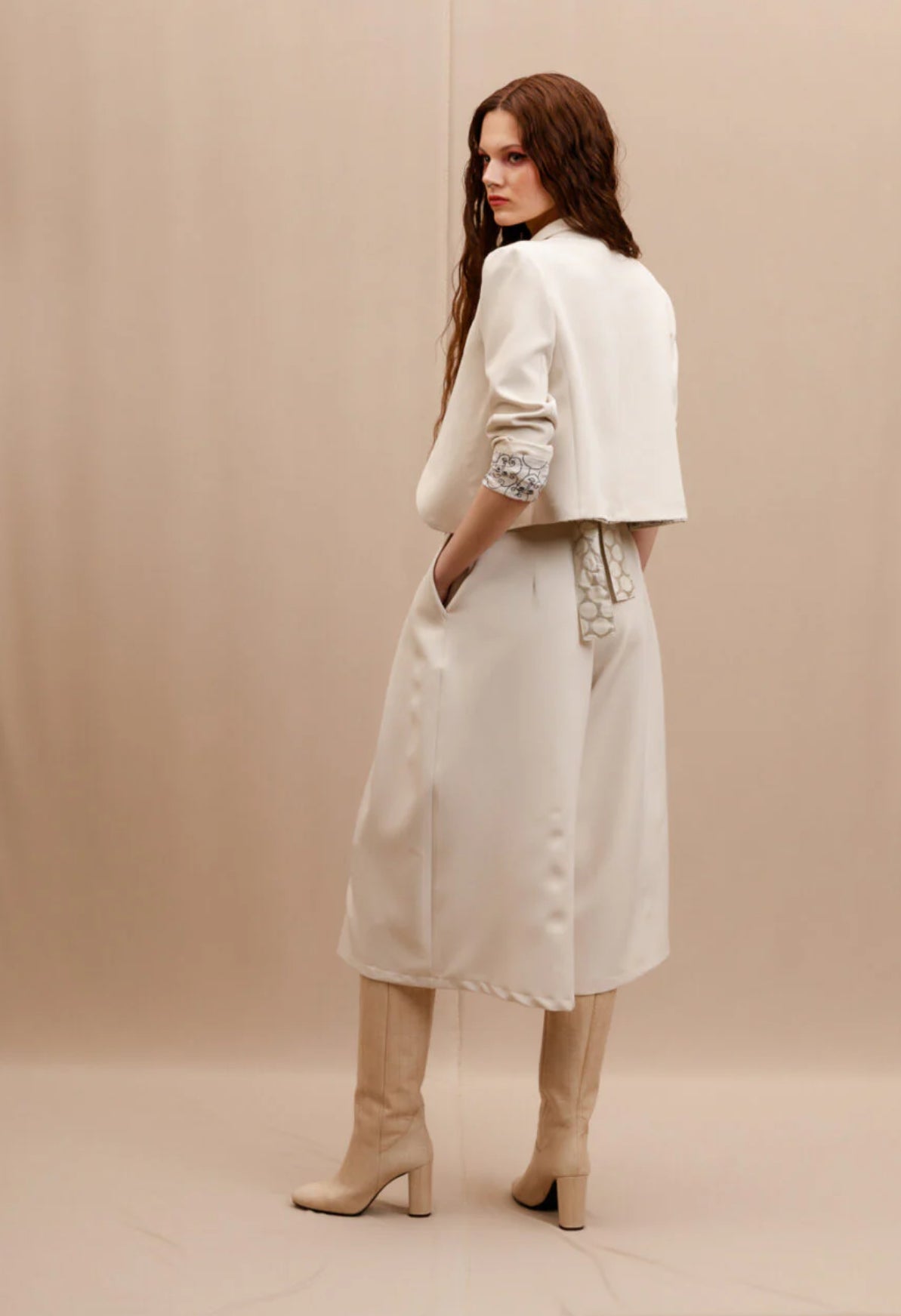 TUPI CROPPED PANTS OFF-WHITE THE JERKINS