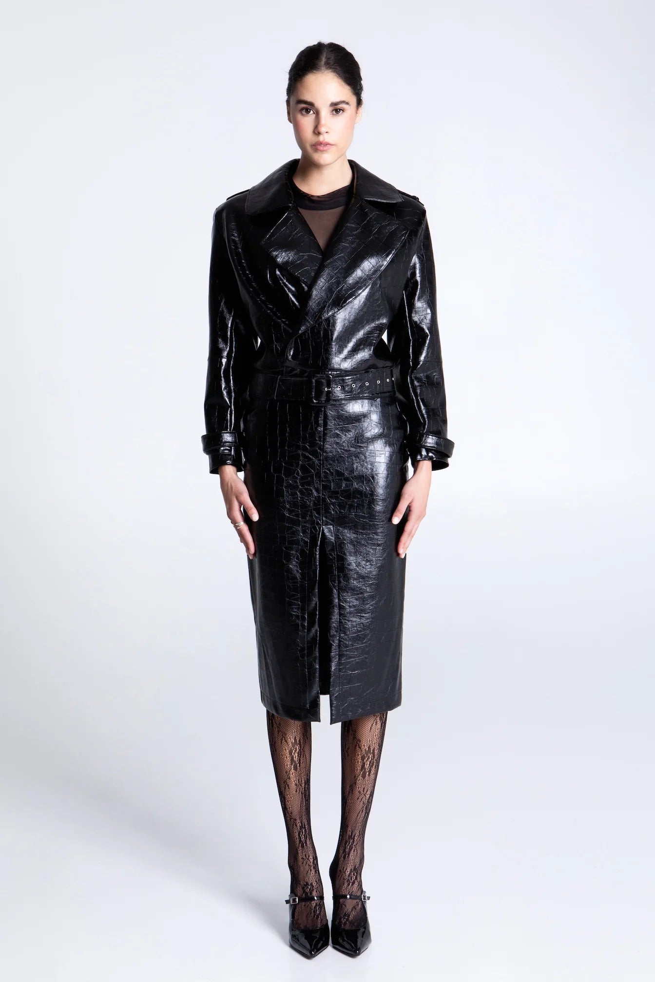 EVELEYA BLACK CROCO JACKET