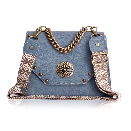 CHIARA LEATHER BAG FRENCH BLUE BONENDIS