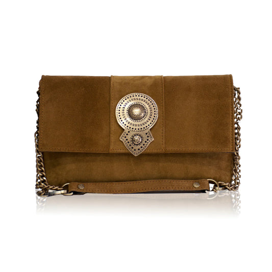 AURORA SUEDE LEATHER BAG CAMEL BONENDIS