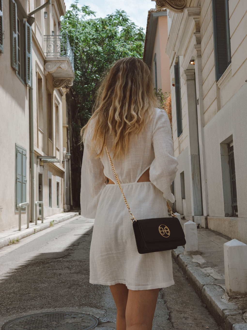 SIREN STAMPED LEATHER BAG BLACK BONENDIS