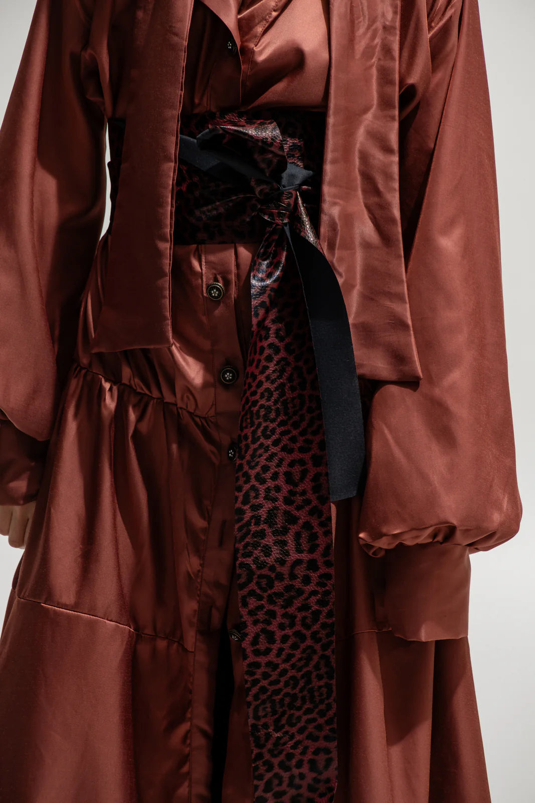 THE JERKINS TALISE ECO-LEATHER BELT PRINTED BORDEAUX