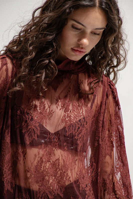 THE JERKINS KAI MINI DRESS BORDEAUX