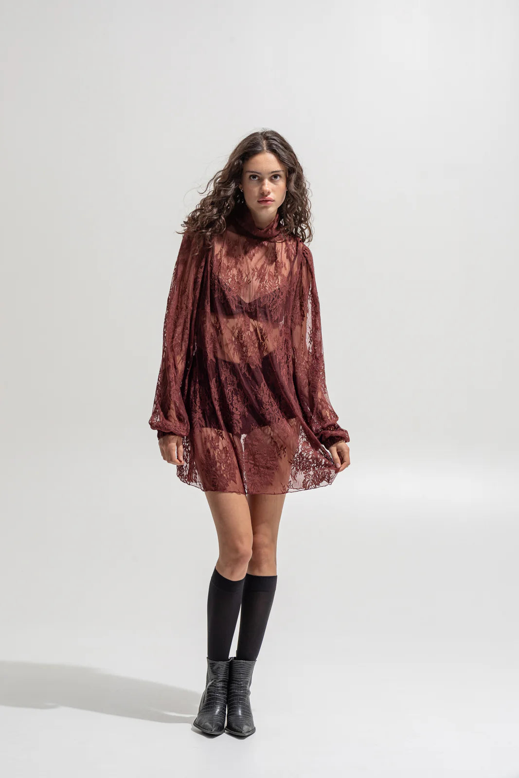 THE JERKINS KAI MINI DRESS BORDEAUX