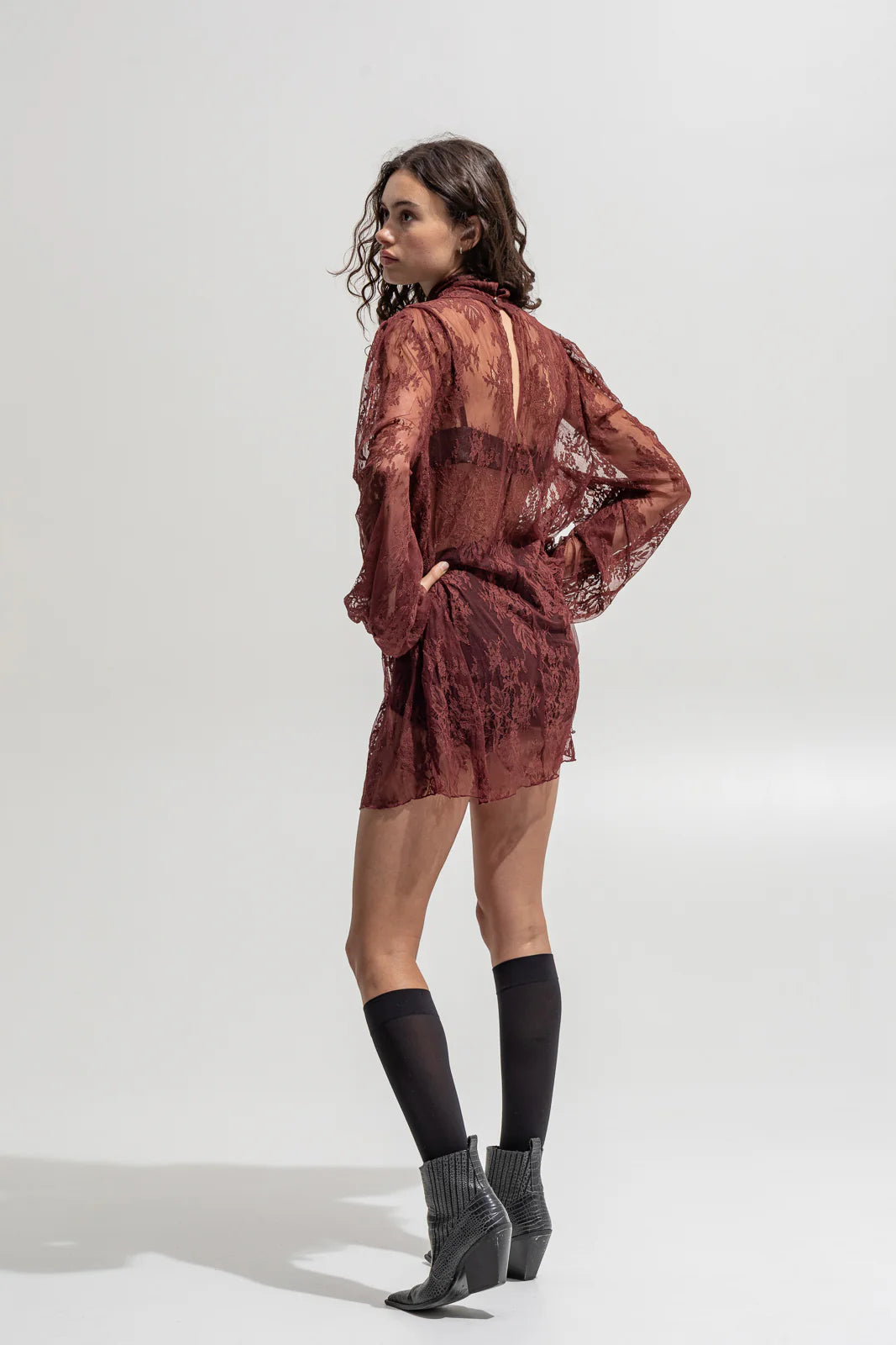 THE JERKINS KAI MINI DRESS BORDEAUX