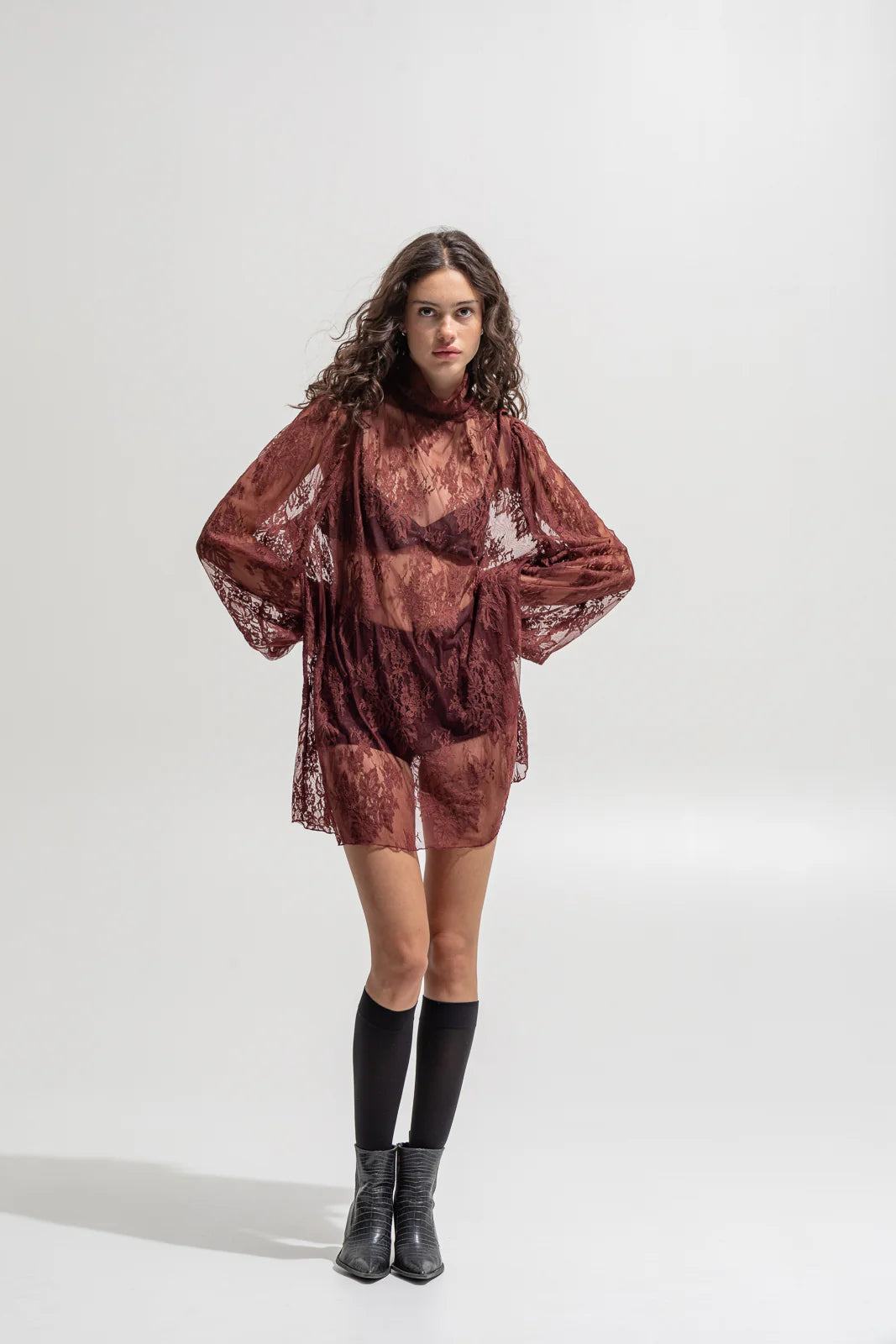 THE JERKINS KAI MINI DRESS BORDEAUX