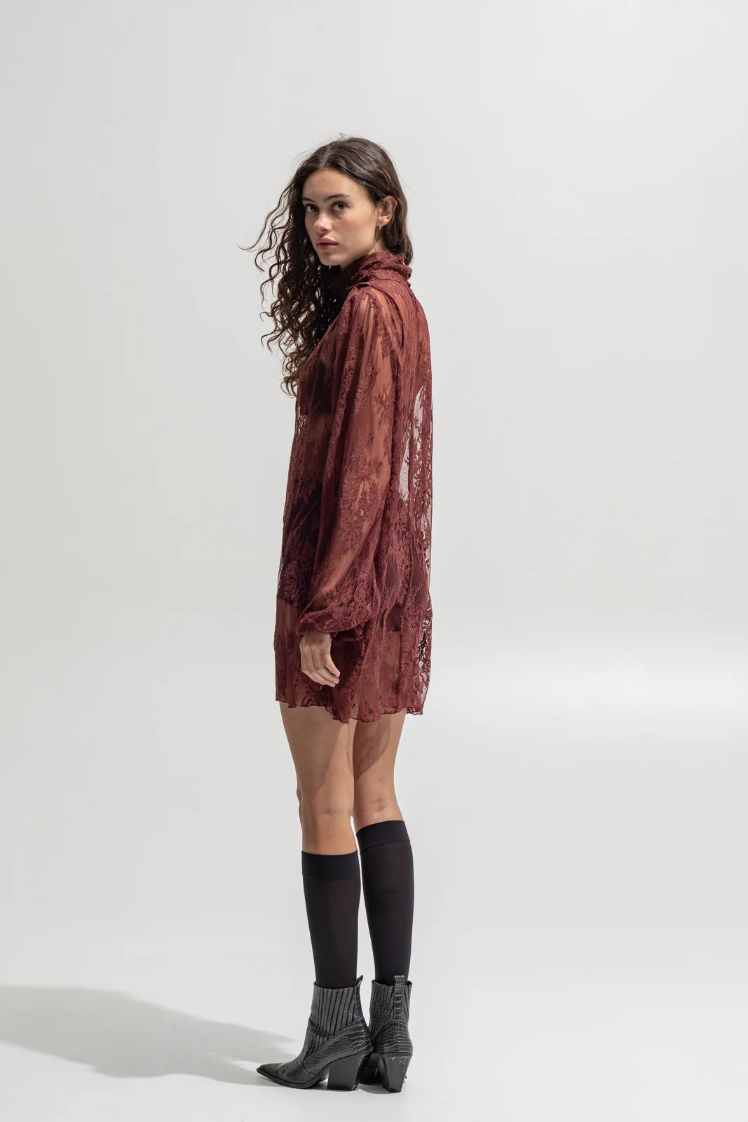 THE JERKINS KAI MINI DRESS BORDEAUX