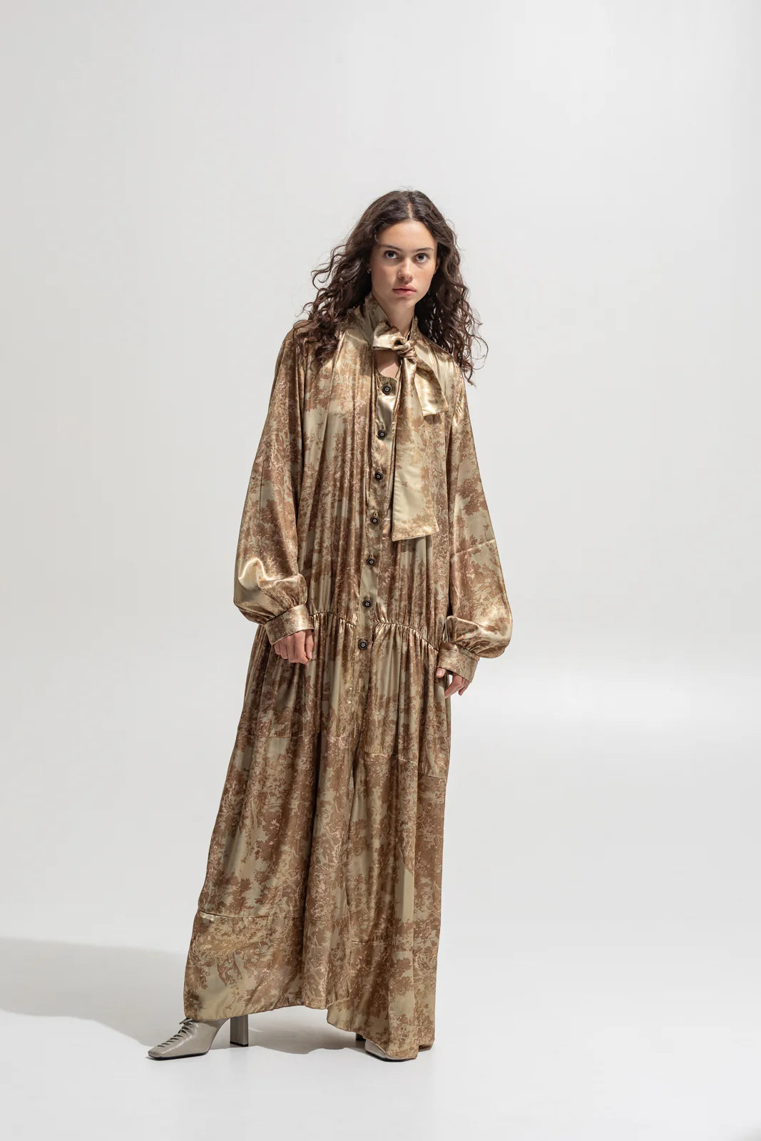 THE JERKINS MAHALA DRESS PRINTED SAGE GREEN