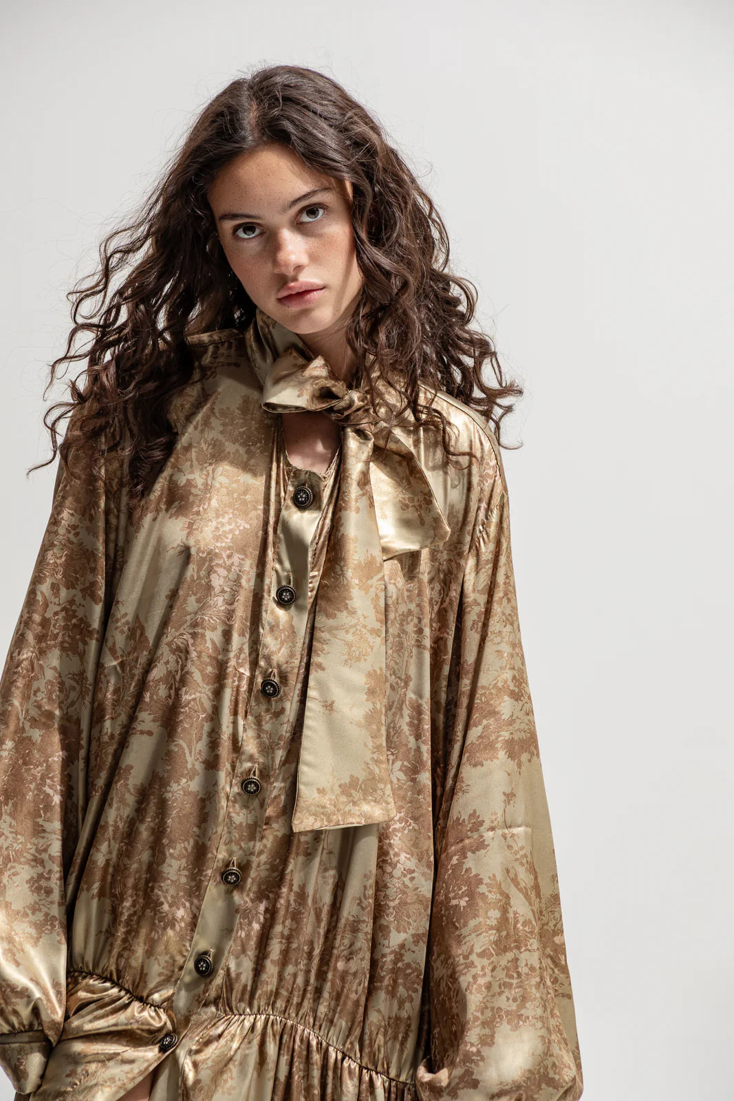 THE JERKINS MAHALA DRESS PRINTED SAGE GREEN