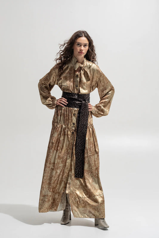 THE JERKINS MAHALA DRESS PRINTED SAGE GREEN