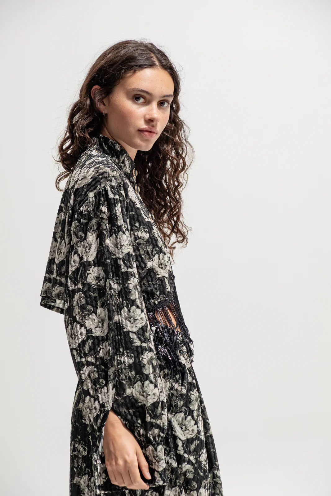 THE JERKINS TENAYA SHIRT PRINTED BLACK