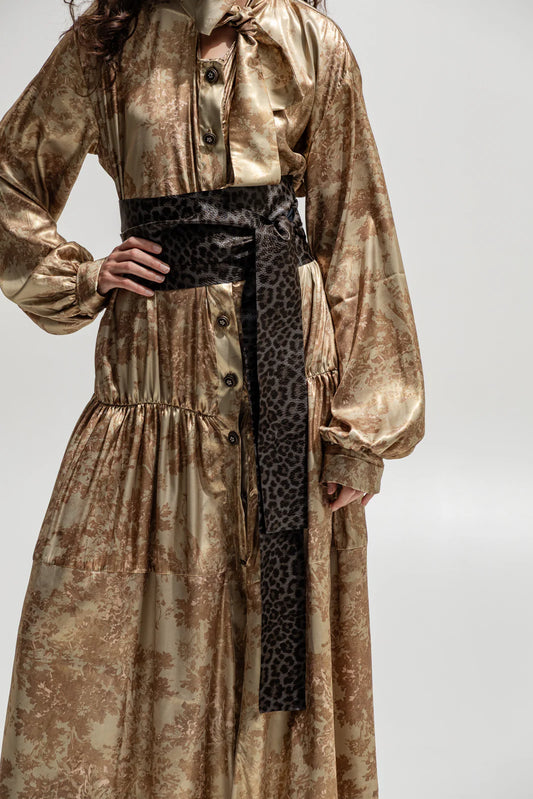 THE JERKINS TALISE ECO-LEATHER BELT PRINTED CHARCOAL