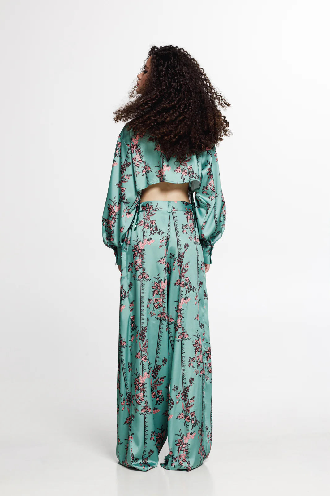 THE JERKINS TENAYA PANTS PRINTED EMERALD GREEN