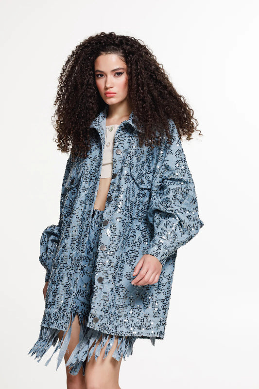 THE JERKINS CHIMALUS DENIM JACKET LIGHT BLUE