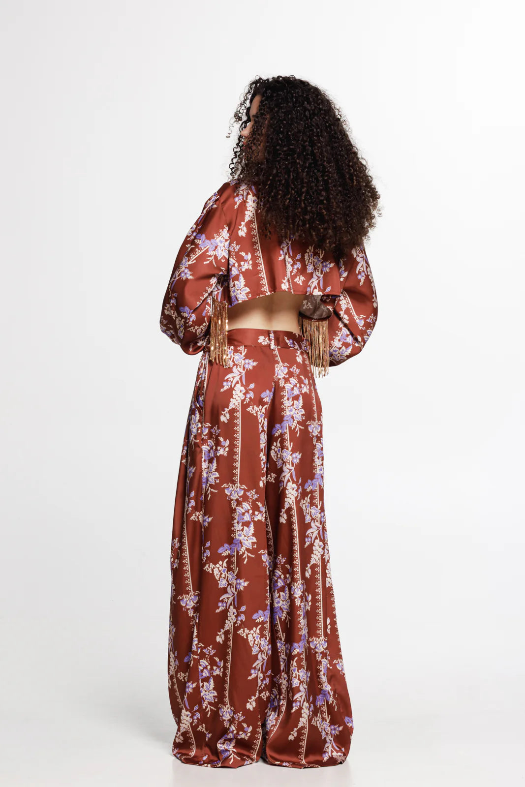 THE JERKINS TENAYA PANTS PRINTED CHOCOLATE BROWN