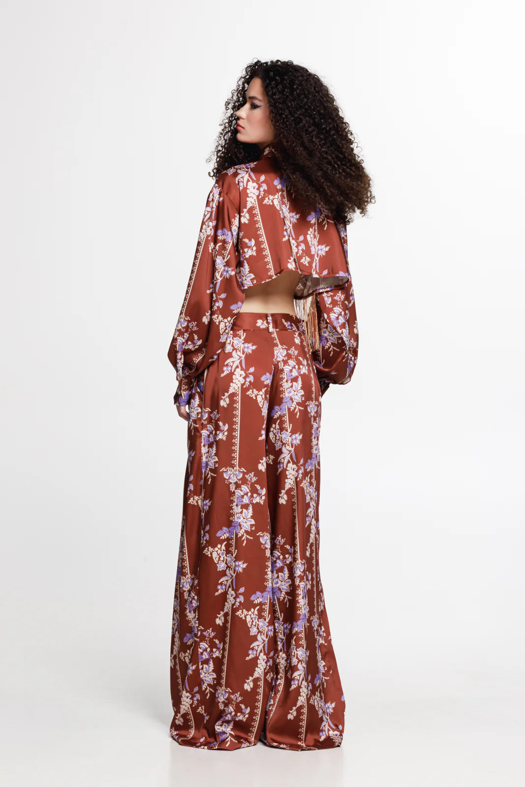 THE JERKINS TENAYA PANTS PRINTED CHOCOLATE BROWN