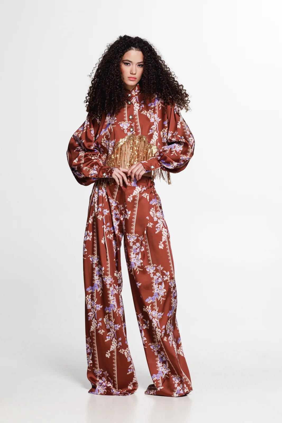THE JERKINS TENAYA SHIRT PRINTED CHOCOLATE BROWN