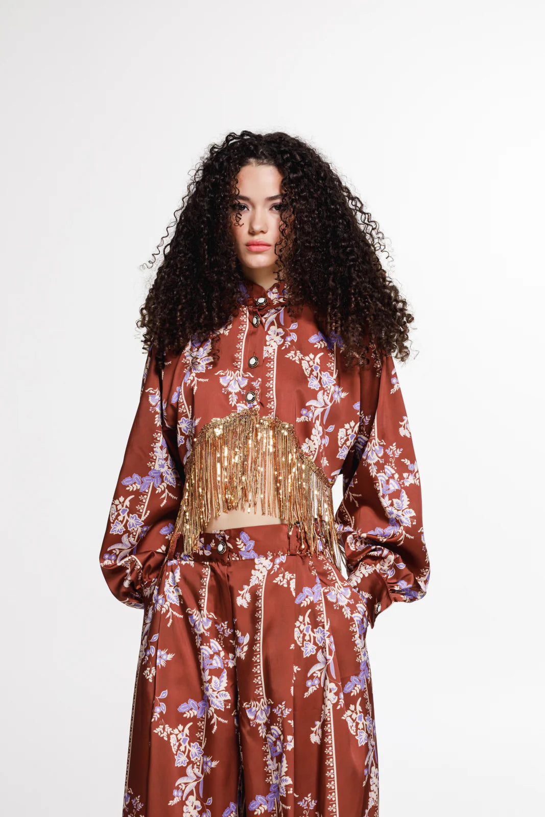 THE JERKINS TENAYA SHIRT PRINTED CHOCOLATE BROWN