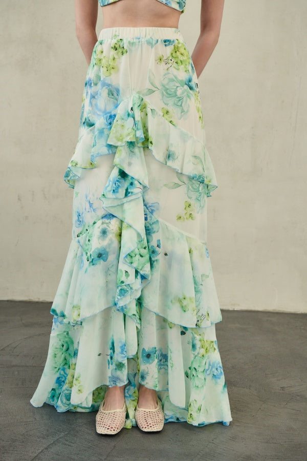 ERYA ZAYEL MAXI RUFFLE SKIRT