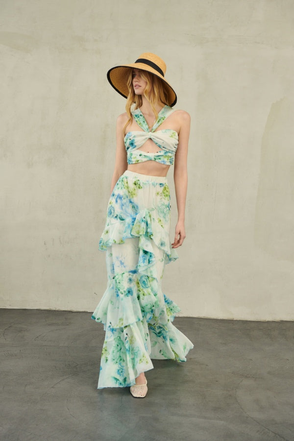 ERYA ZAYEL MAXI RUFFLE SKIRT