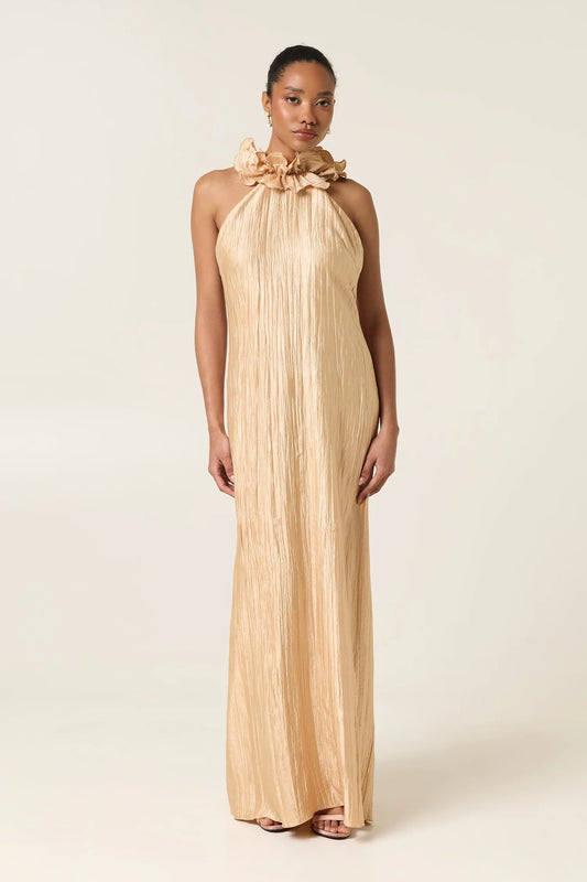 EVELEYA CAMILA MAXI PLEATED DRESS