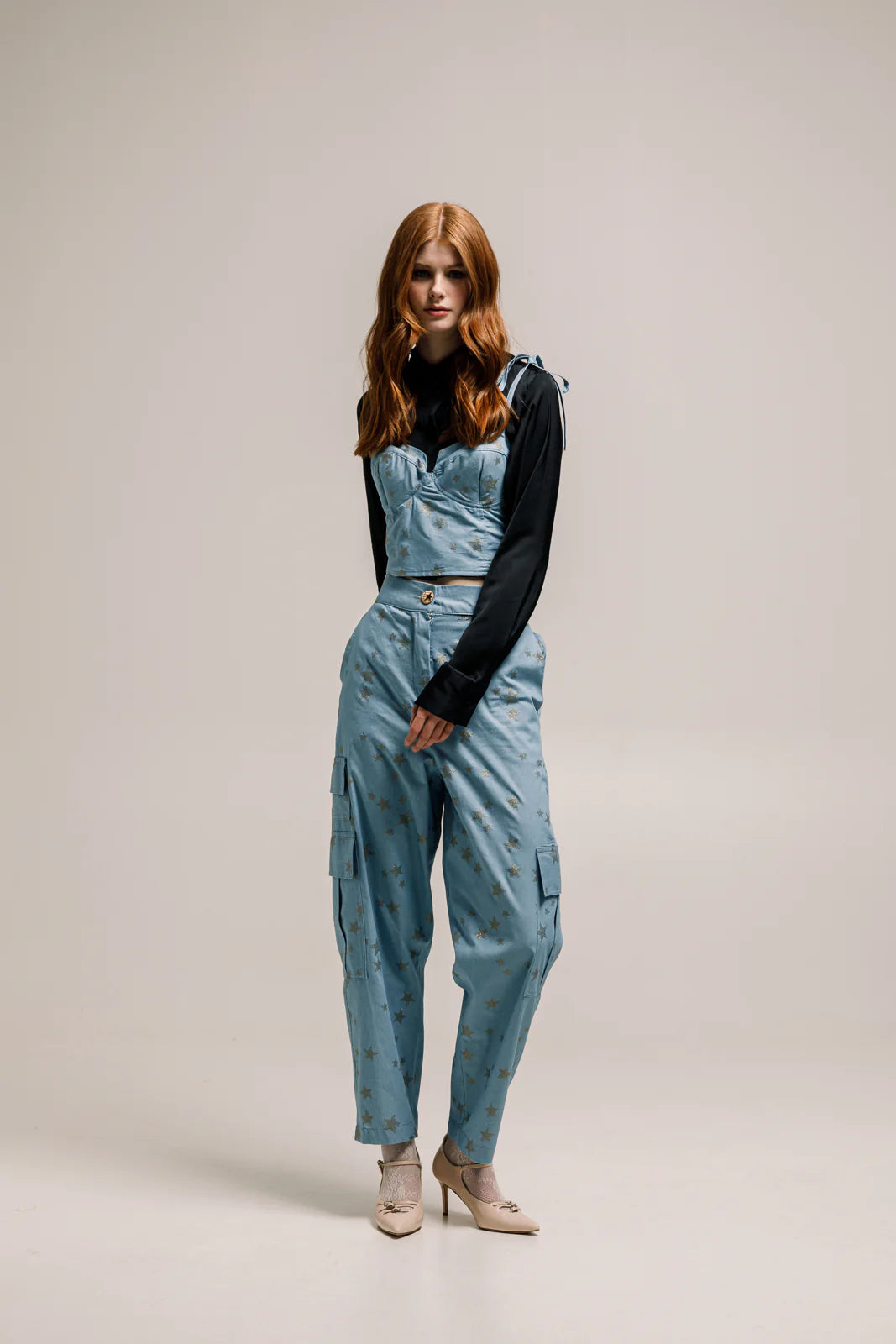 GABBY DENIM CARGO PANTS LIGHT BLUE