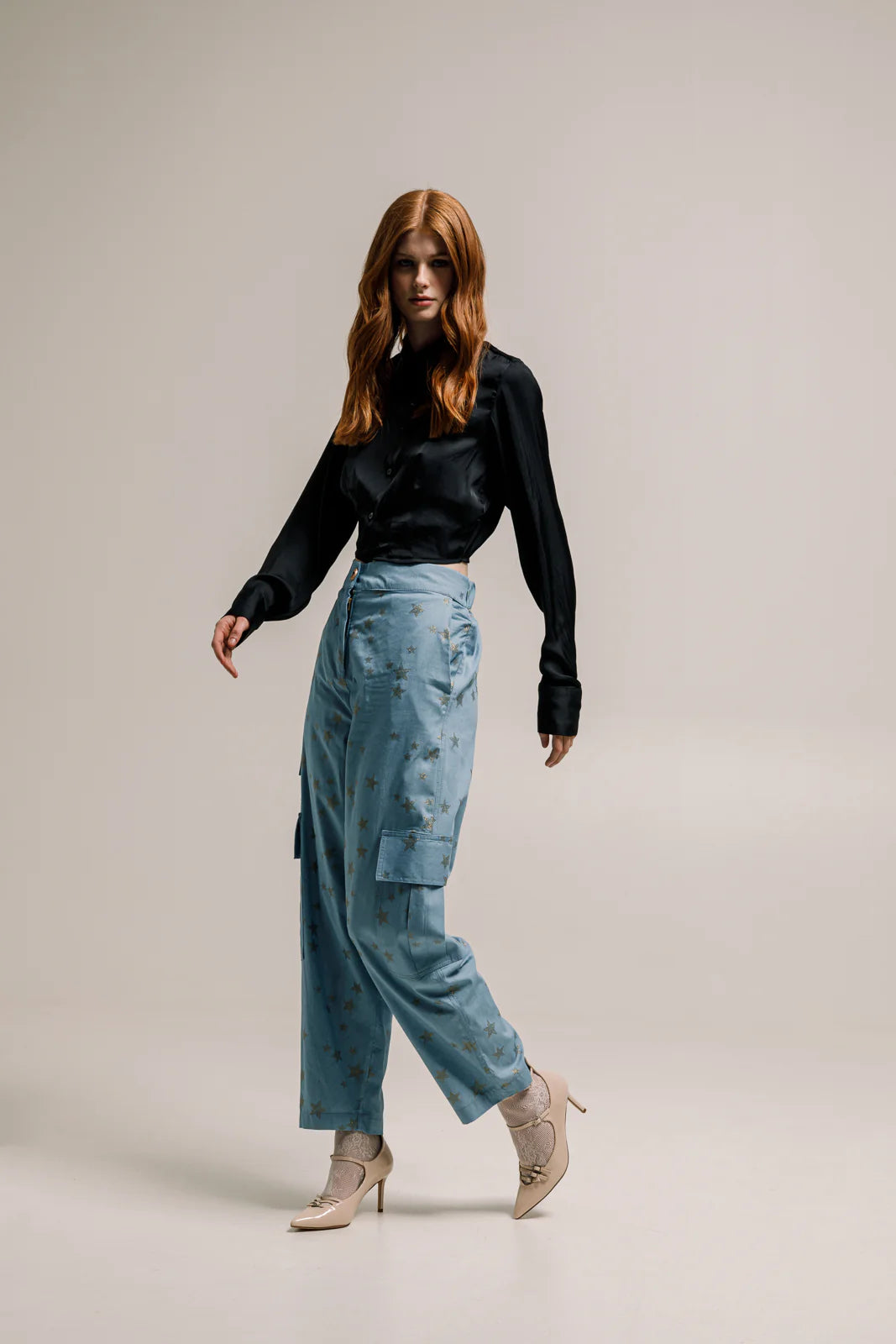 GABBY DENIM CARGO PANTS LIGHT BLUE